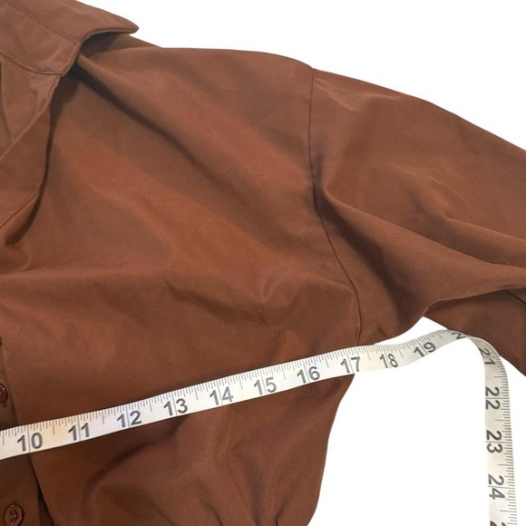 Balloon Sleeve Gathered Skirt Midi Shirt Dress - Picture 6 of 8